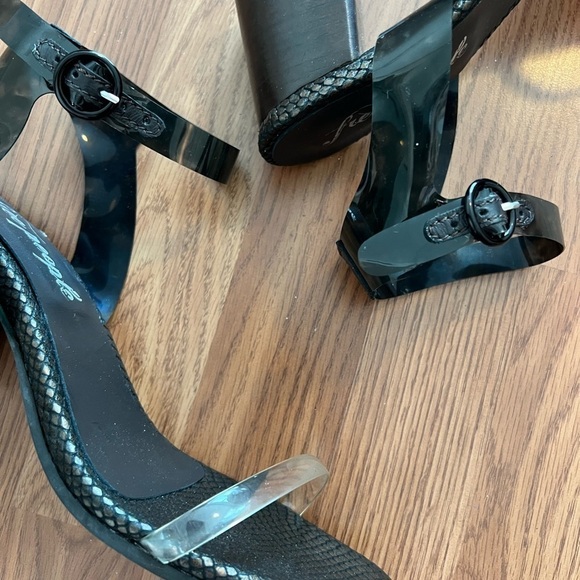 Free People Black Synthetic Transparent Sandals With Heels Size 40 - Picture 14 of 16